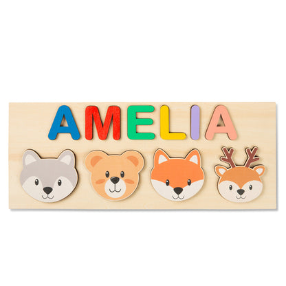 Personalized Wooden Animal Custom Name Puzzle