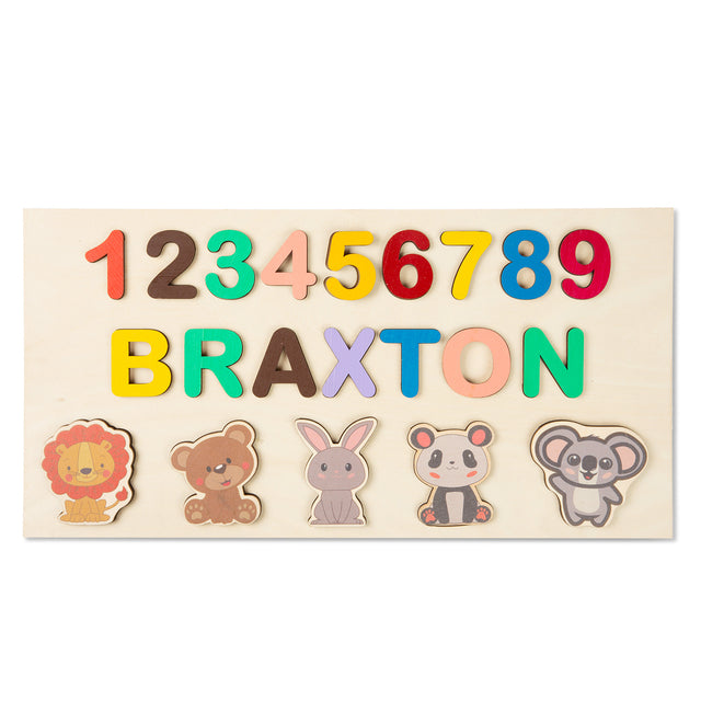 Personalized Wooden Animal Custom Name Puzzle