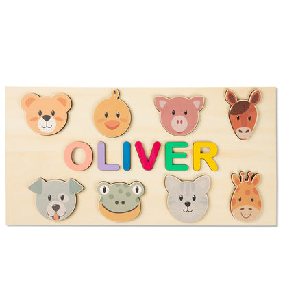 Personalized Wooden Animal Custom Name Puzzle