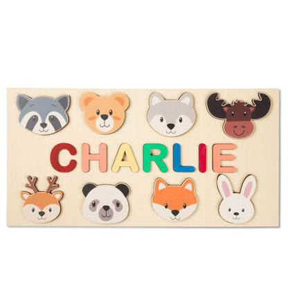 Personalized Wooden Animal Custom Name Puzzle