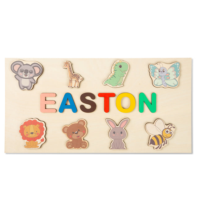 Personalized Wooden Animal Custom Name Puzzle