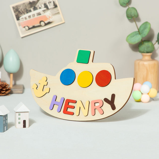 Personalized Wooden Animal Custom Name Puzzle