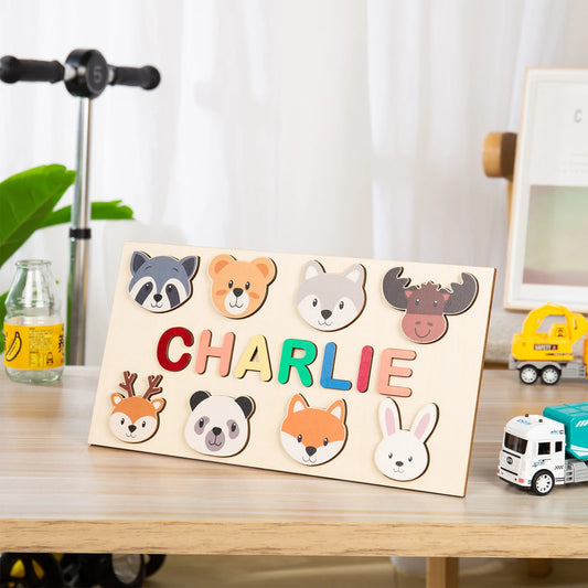 Personalized Wooden Animal Custom Name Puzzle