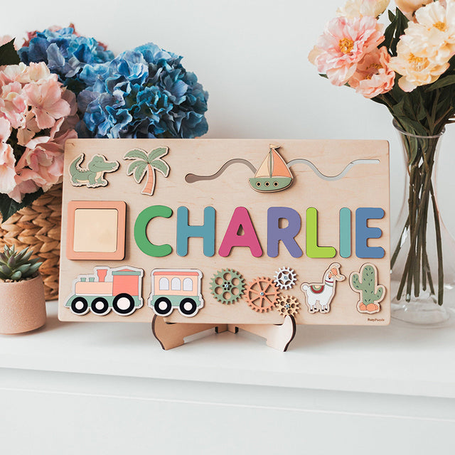 Personalized Wooden Animal Custom Name Puzzle