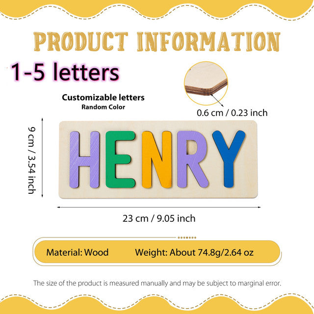 Personalized Wooden Animal Custom Name Puzzle