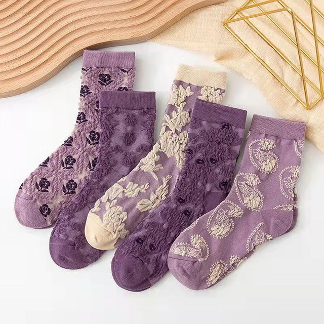 Harajuku Retro Embroidery Socks