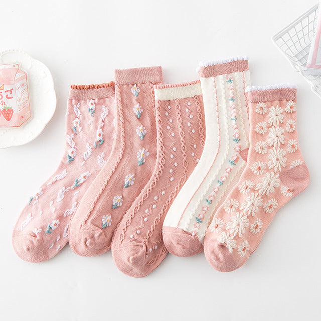 Harajuku Retro Embroidery Socks