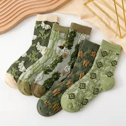 Harajuku Retro Embroidery Socks