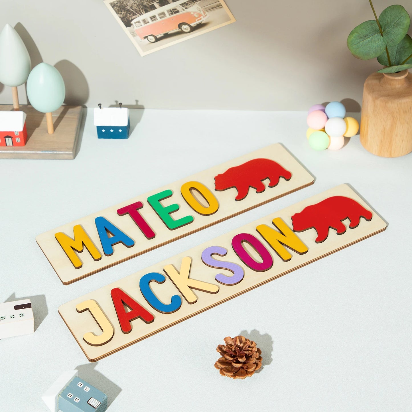 Personalized Wooden Animal Custom Name Puzzle