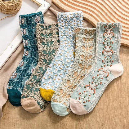 Harajuku Retro Embroidery Socks