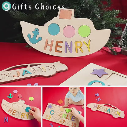 Personalized Wooden Animal Custom Name Puzzle